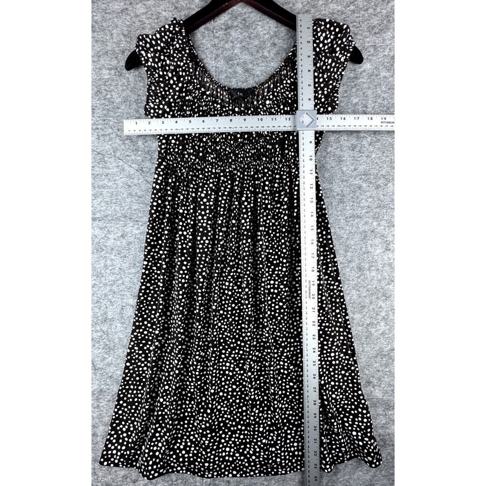 IZ Byer California Women Brown with White polka dots Dress Empire Waist Sz Small - Picture 2 of 5